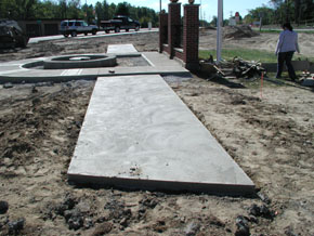 Paver Slab leading into courtyard