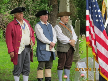 Sons of American Revolution members Marvin Meng, Jim DeGroff, and Chuck Dobias 