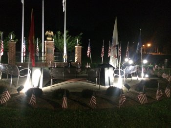 Flag Display at the Monument Nighttime 2