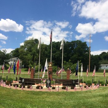 Flag Display at the Monument Daytime
